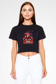 Beetlejuice Beterböcek Siyah Crop Top Tişört