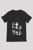 Beetlejuice Beterböcek Siyah Unisex V Yaka Tişört
