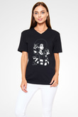 Beetlejuice Beterböcek Siyah Unisex V Yaka Tişört
