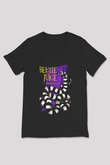 Beetlejuice Beterböcek Siyah Unisex V Yaka Tişört