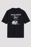 Behemoth Baskılı Unisex Siyah Oversize Tişört
