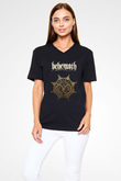 Behemoth Siyah Unisex V Yaka Tişört T-Shirt