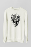 Beherit Baskılı Beyaz Unisex Sweatshirt