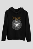 Beherit Baskılı Unisex Siyah Kapüşonlu Sweatshirt