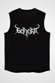 Beherit Baskılı Unisex Siyah Kolsuz Tişört - Tshirt