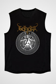 Beherit Baskılı Unisex Siyah Kolsuz Tişört - Tshirt