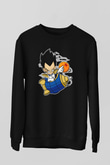 Bejita Rocket Baskılı Unisex Siyah Sweatshirt