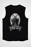 Belphegor Baskılı Unisex Siyah Kolsuz Tişört - Tshirt