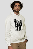 Belzebubs Baskılı Beyaz Unisex Kapüşonlu Sweatshirt