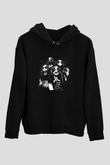 Belzebubs Baskılı Unisex Siyah Kapüşonlu Sweatshirt