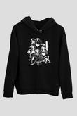 Belzebubs Baskılı Unisex Siyah Kapüşonlu Sweatshirt