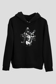 Belzebubs Baskılı Unisex Siyah Kapüşonlu Sweatshirt