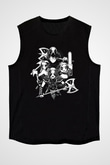 Belzebubs Baskılı Unisex Siyah Kolsuz Tişört - Tshirt