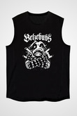 Belzebubs Baskılı Unisex Siyah Kolsuz Tişört - Tshirt