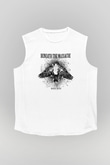 Beneath the Massacre Baskılı Unisex Beyaz Kolsuz Tişört