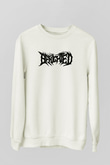 Benighted Baskılı Beyaz Unisex Sweatshirt