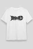 Benighted Baskılı Unisex Beyaz Tişört - Tshirt