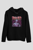 Benighted Baskılı Unisex Siyah Kapüşonlu Sweatshirt