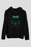 Benighted Baskılı Unisex Siyah Kapüşonlu Sweatshirt