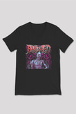 Benighted Baskılı Unisex Siyah V Yaka Tişört - Tshirt