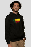 Benin Bayrağı Baskılı Unisex Siyah Hoodie