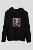 Benjamin Franklin Baskılı Unisex Siyah Hoodie