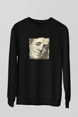 Benjamin Franklin Baskılı Unisex Siyah Sweatshirt