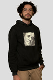 Benjamin Franklin Baskılı Unisex Siyah Hoodie