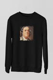 Benjamin Franklin Baskılı Unisex Siyah Sweatshirt