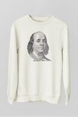 Benjamin Franklin Beyaz Unisex Sweatshirt