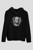 Benjamin Franklin Siyah Unisex Kapüşonlu Sweatshirt