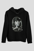 Benjamin Franklin Siyah Unisex Kapüşonlu Sweatshirt