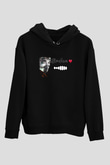 Benjamin Franklin Siyah Unisex Kapüşonlu Sweatshirt
