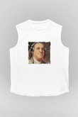 Benjamin Franklin Unisex Baskılı Beyaz Kolsuz Tişört