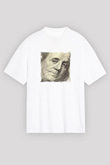 Benjamin Franklin Unisex Baskılı Beyaz Tişört