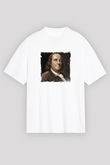 Benjamin Franklin Unisex Baskılı Beyaz Tişört