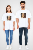 Benjamin Franklin Unisex Baskılı Beyaz Tişört