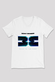 Benny Benassi Beyaz Unisex V Yaka Tişört T-Shirt
