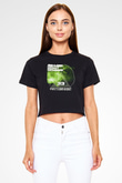 Benny Benassi Siyah  Crop Top Tişört