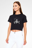 Benny Benassi Siyah  Crop Top Tişört