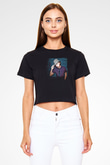 Benny Benassi Siyah  Crop Top Tişört