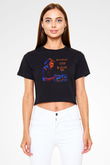 Benny Benassi Siyah  Crop Top Tişört