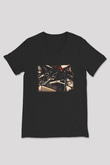 Berber Siyah Unisex V Yaka Tişört T-Shirt