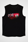 Bermuda Bayrağı Baskılı Unisex Siyah Kolsuz Tişört