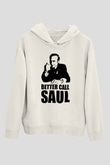 Better Call Saul Beyaz Unisex Kapşonlu Sweatshirt