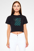 Between The Buried And Me Baskılı Siyah Crop Top Kadın Tişört - Tshirt