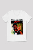 Beverly Hills Cop Beyaz Unisex  V Yaka Tişört