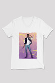 Beverly Hills Cop Beyaz Unisex  V Yaka Tişört