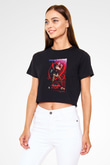 Beverly Hills Cop Siyah   Crop Top Tişört