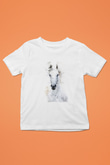 Beyaz At Baskılı Unisex Beyaz  Çocuk Tişört